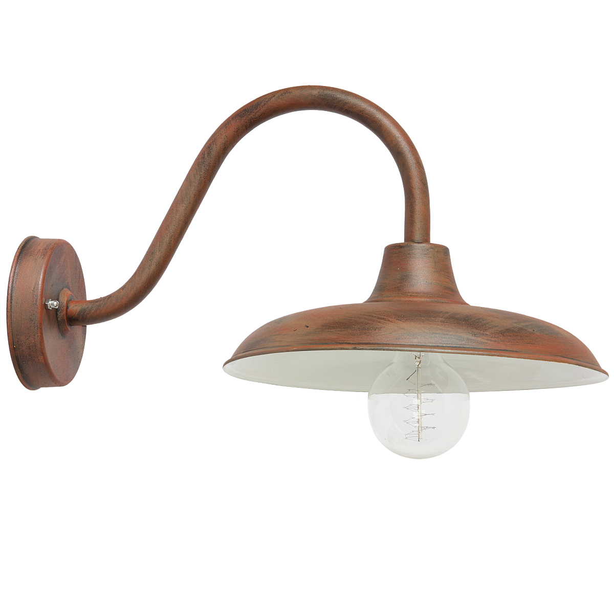 Schlichte Wandlampe für Außen mit Bogenarm Schlichte Wandlampe für Außen mit Bogenarm