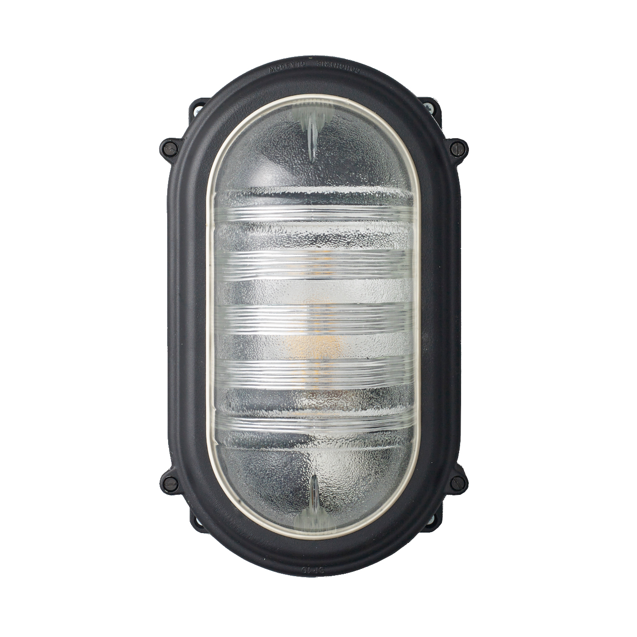 Small Oval Bulkhead Light with Clear Prismatic Glass 7530