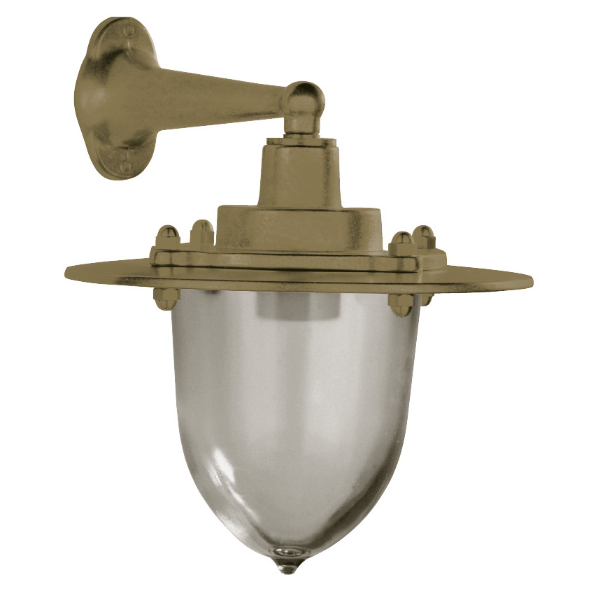 Outdoor brass wall light N° 697 with tulip glass