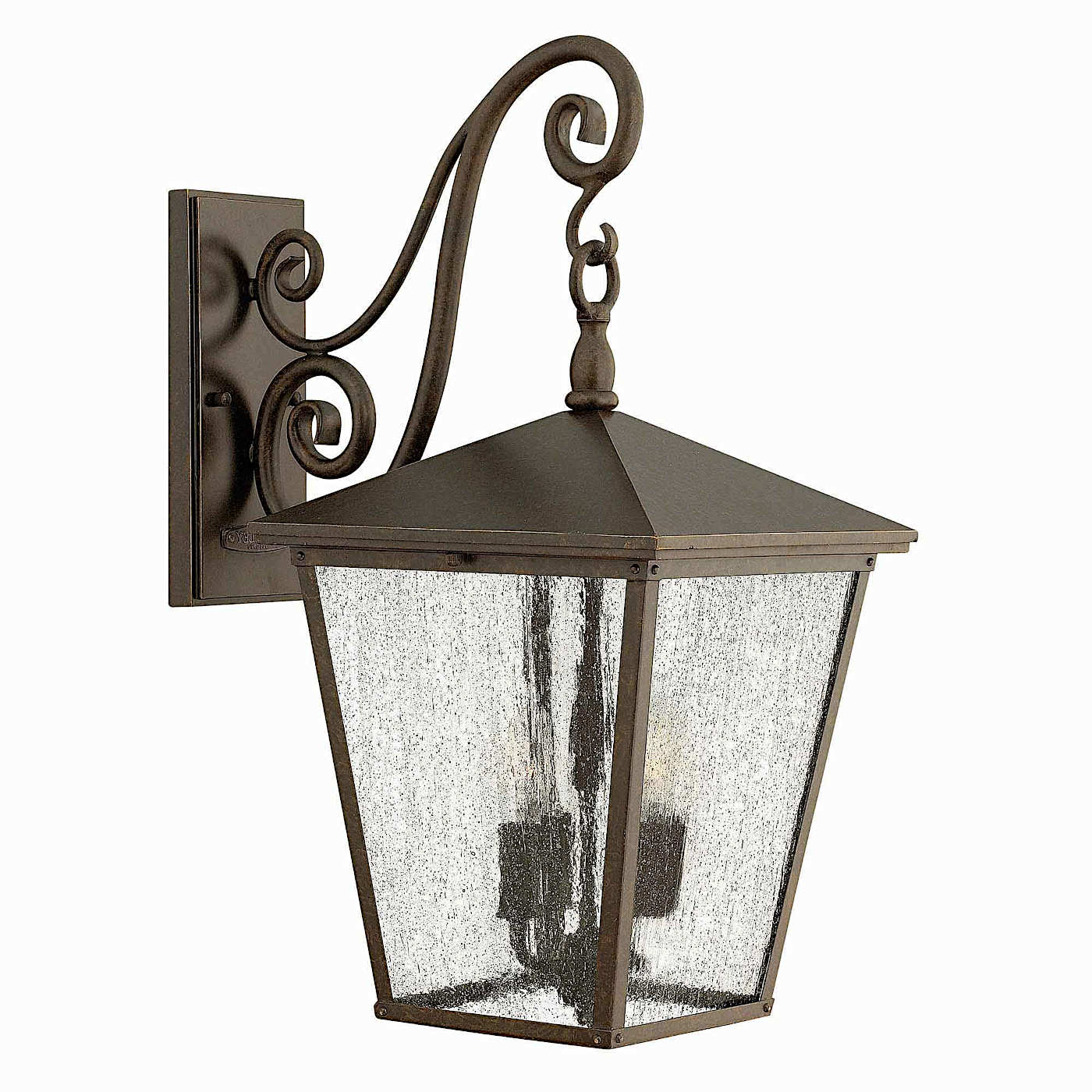 Imposante hängende Wandlaterne mit Bronze-Finish, 57 cm