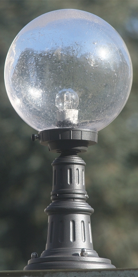 Spherical exterior light with real glass globe Ø 250 mm