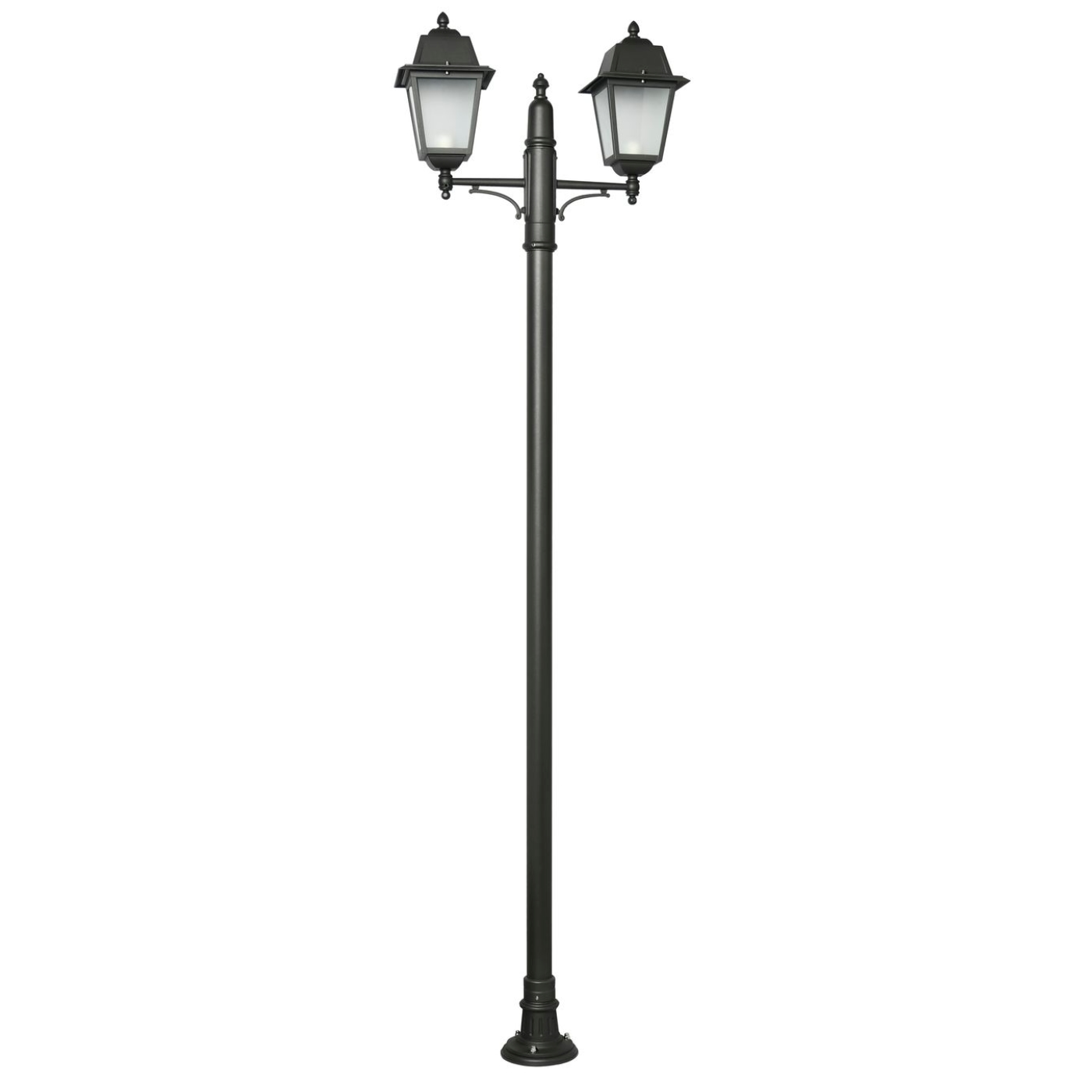 Klassische italienische Standleuchte mit zwei Laternen, 237 cm