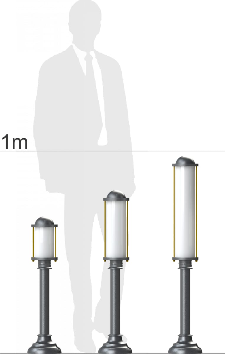 Bild 5: Laterne 35 (mittleres Modell) Art déco-Sockelleuchte aus Aluguss Elba S 35: Laterne 35 (mittleres Modell)