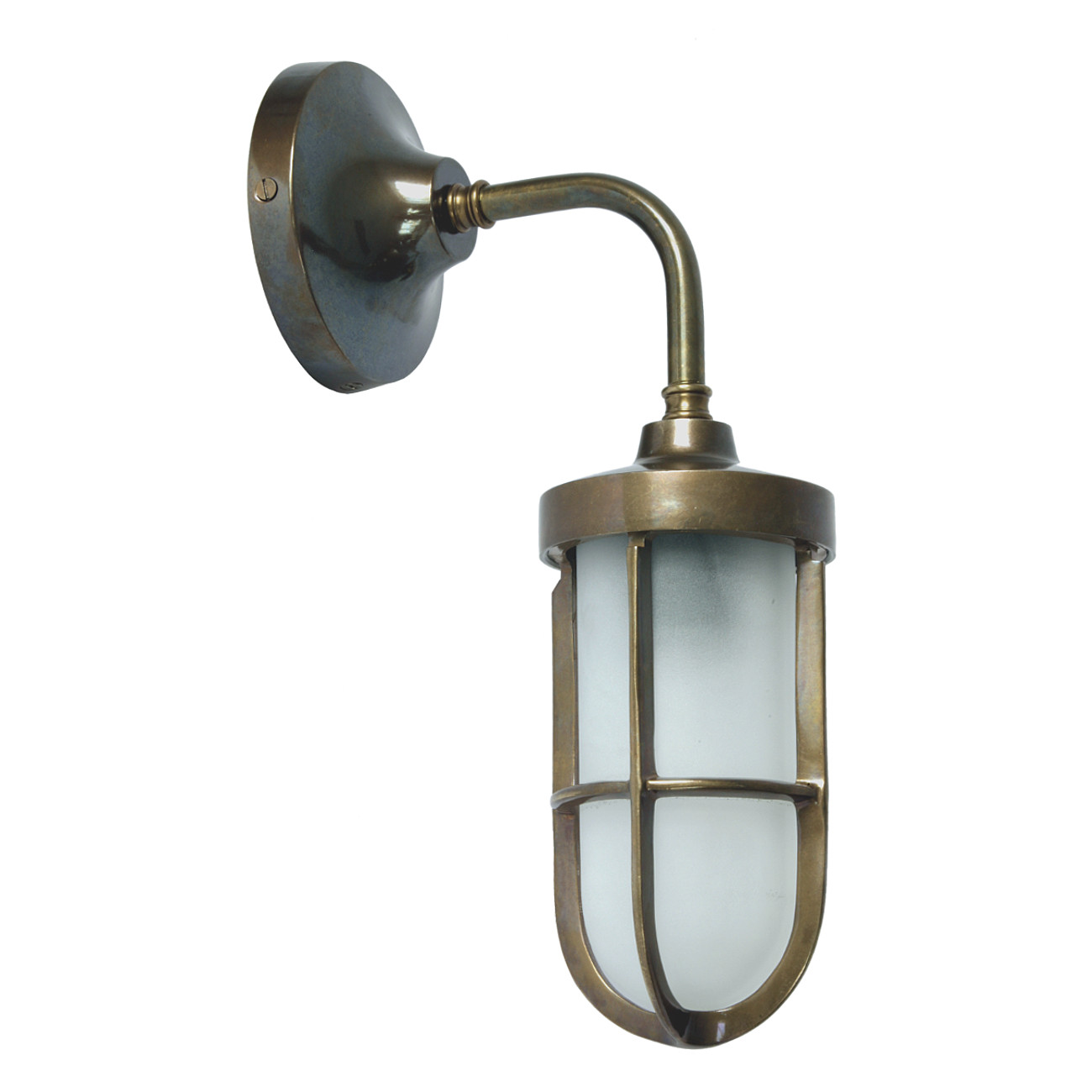 Outdoor Brass Wall Light with Short Bracket Garac