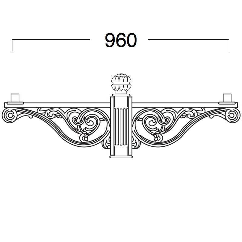 Large Double Mount Post Light S2ML.Thorn.73: Historischer Guss-Kandelaber Thorn, zweiflammig
