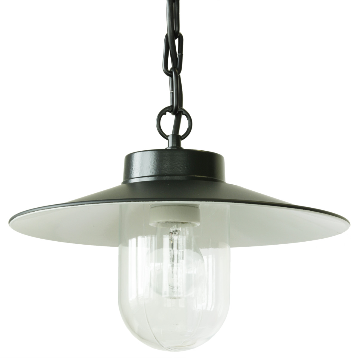 Traditionelle schwarze Aluminium-Pendelleuchte mit Kette 38 Z Traditionelle schwarze Aluminium-Pendelleuchte mit Kette 38 Z