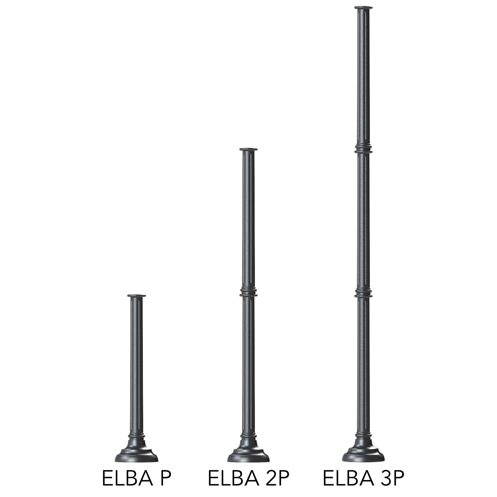 Kleine Säule ELBA P mit kannelierter Stange 66 / 124 / 182 cm