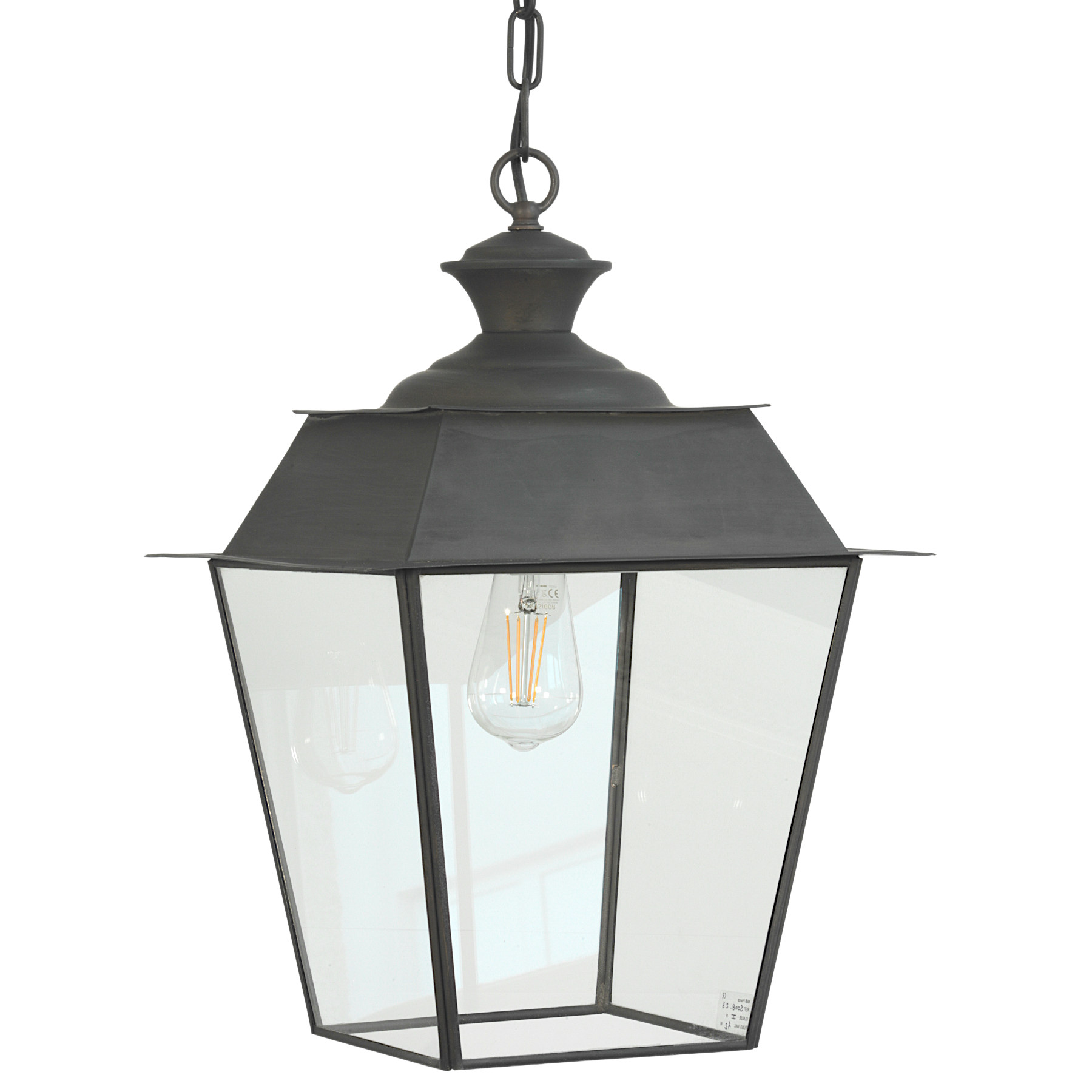 Handcrafted French Brass Hanging Lantern for Outdoors
