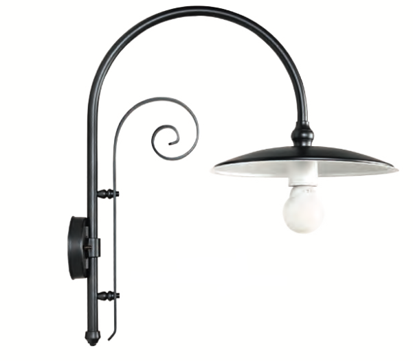 Outdoor Wall Light for Outdoors with Ornate Bow Arm