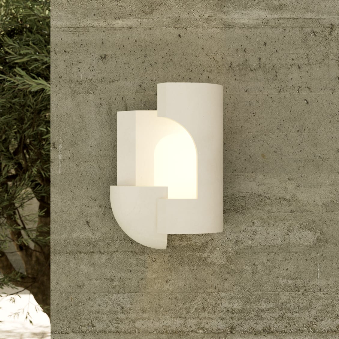 Soul Story Outdoor: Design Wandleuchte aus Beton, IP64  Soul Story Outdoor: Design Wandleuchte aus Beton, IP64