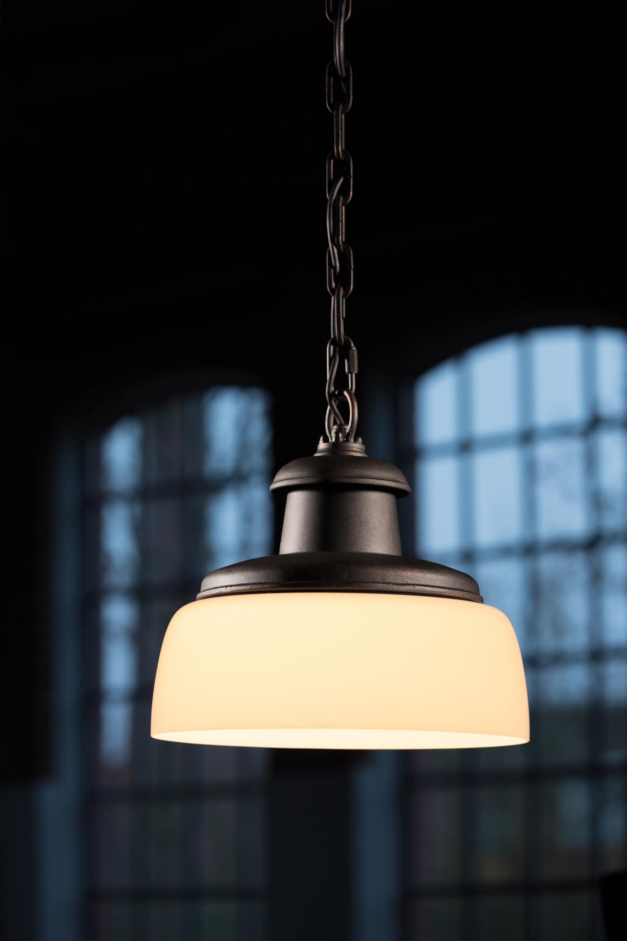 Timeless Wrought Iron Pendant Light with Opal Glass HL 2625