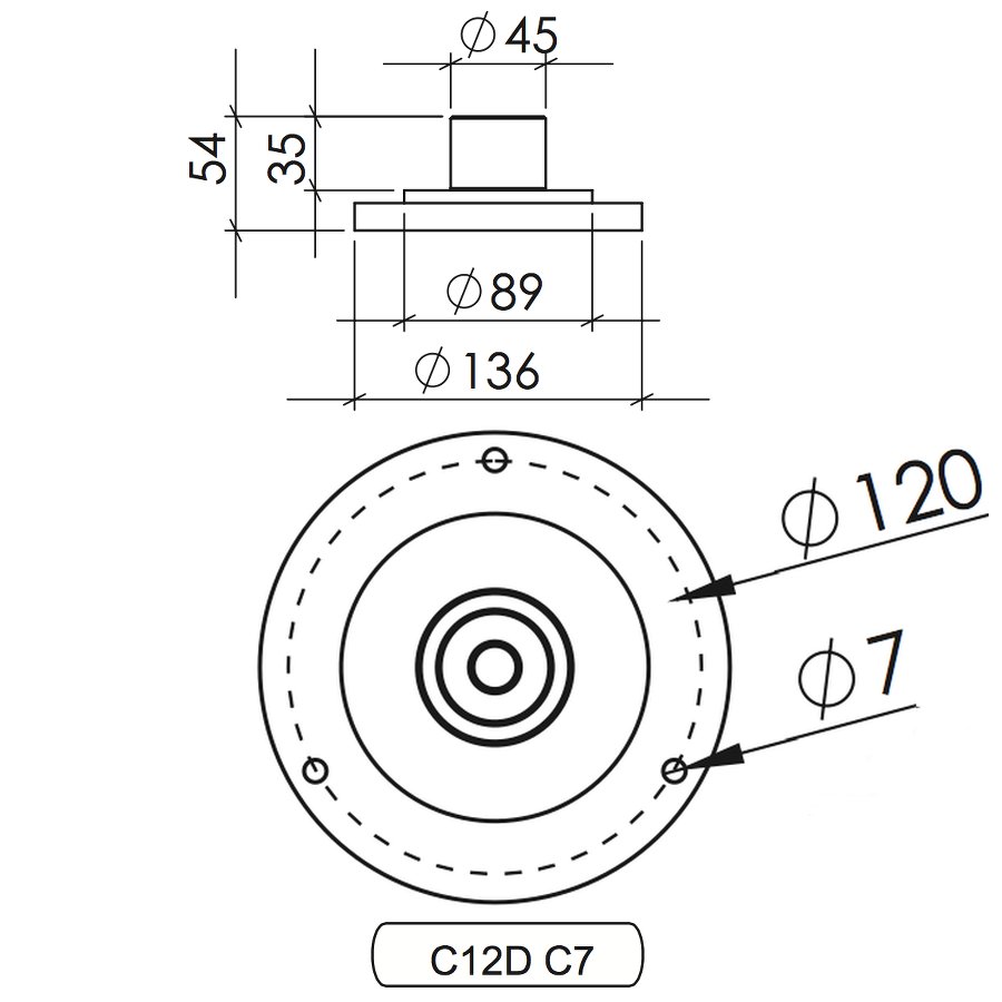 Fig. 15: Sockelmaße Globe light LD TL 250: Sockelmaße