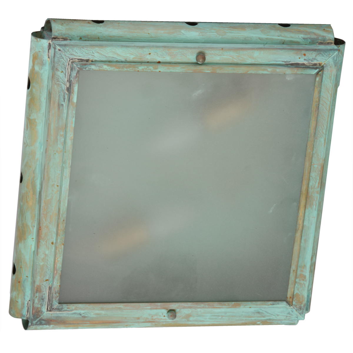 Fig. 8: Flache Wandleuchte Porthole P.L.M. TGM, Grünspan Flat Handcrafted Wall Light Porthole TGM: Flache Wandleuchte Porthole P.L.M. TGM, Grünspan