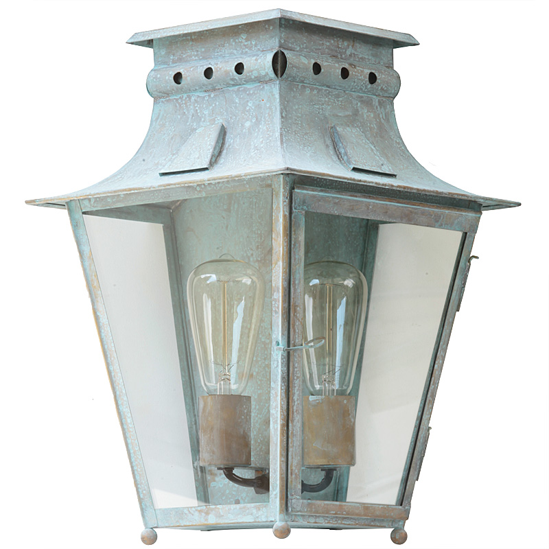 Original French Brass or Zinc Corner Lantern Megève GM Original French Brass or Zinc Corner Lantern Megève GM