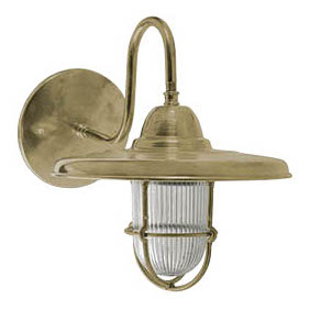 Charming maritime brass wall light N° 543 with swan neck