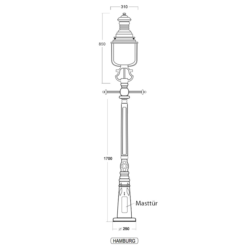 Standleuchte mit Leitereisen und Laterne Hamburg.31, Bild 9 Standleuchte mit Leitereisen und Laterne Hamburg.31, Bild 9