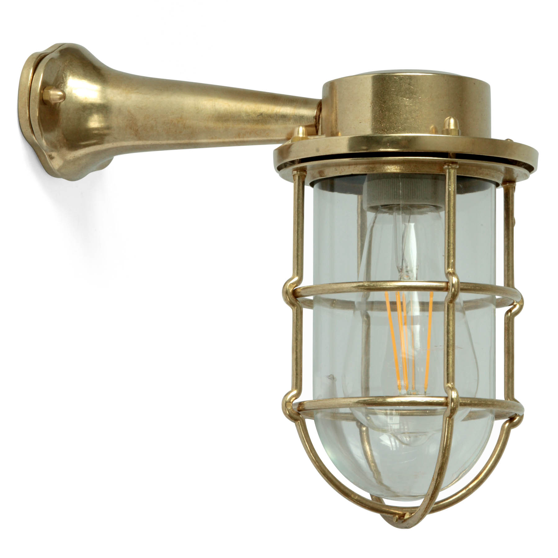 Grid-protected maritime wall light N° 716 with bracket