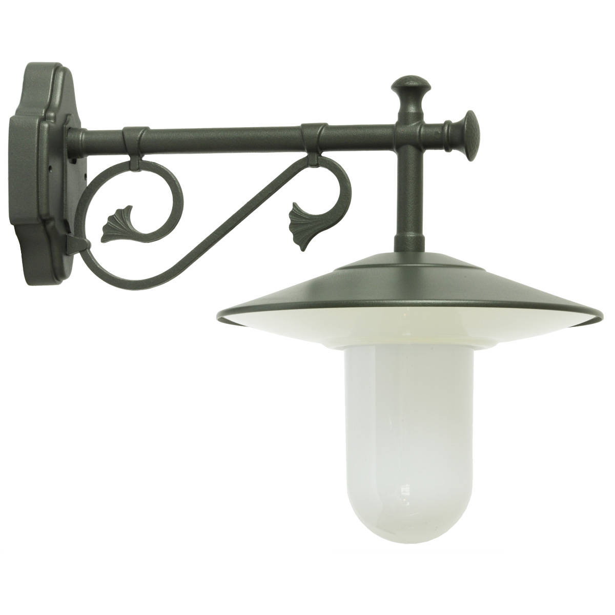 Italienische Außen-Schirmlampe mit Zylinderglas Italienische Außen-Schirmlampe mit Zylinderglas