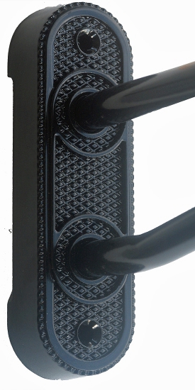 Bild 3: Detailansicht des Doppelrohrwandarms Bauhaus-Stil-Wandleuchte für außen Kehl W340: Detailansicht des Doppelrohrwandarms