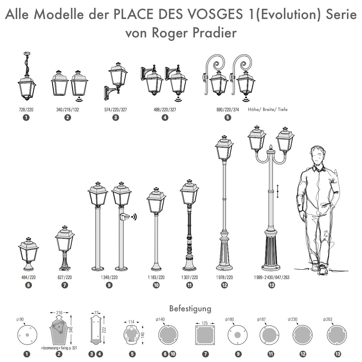 Historische Bewegungsmelder-Wegeleuchte Place des Vosges 1, Bild 10 Historische Bewegungsmelder-Wegeleuchte Place des Vosges 1, Bild 10