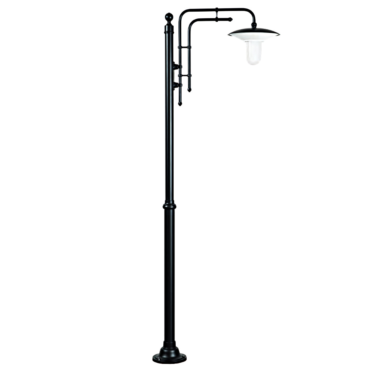 Shaded Lamp Post with Double Pipe Boom