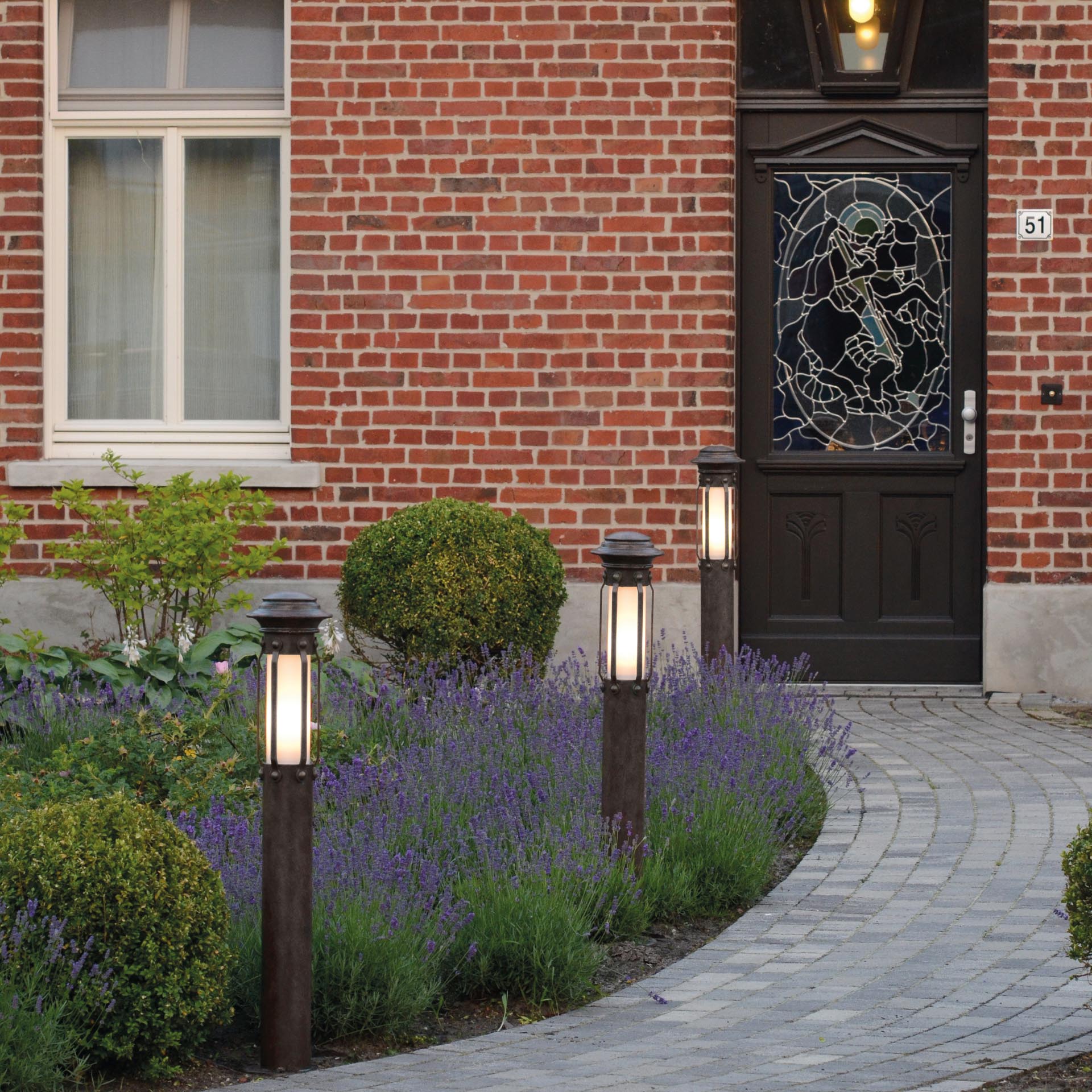 Nautical Style Wrought-Iron Bollard Light AL 6619, Handcrafted in Germany