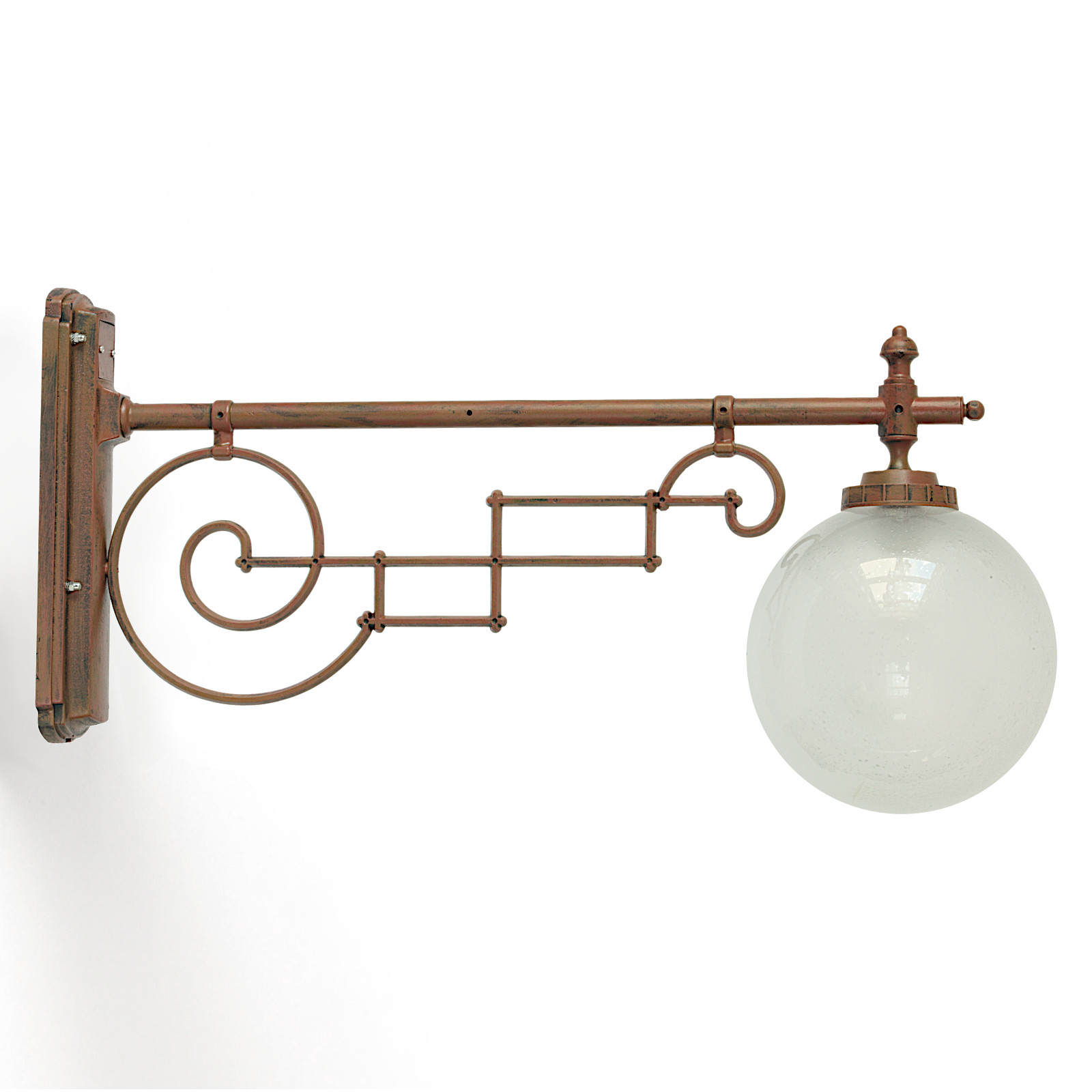 Large historical wall lamp with glass ball Large historical wall lamp with glass ball