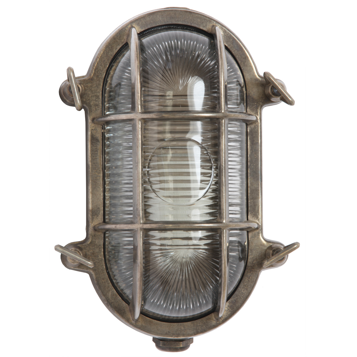 Brass Sconce with Holophane Glass Roben