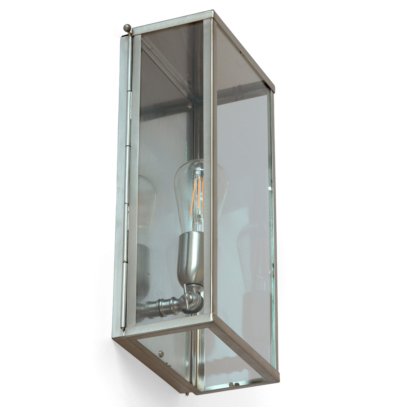 Kassetten-Wandleuchte Vitrine 1LN in Bronze, Chrom und Nickel: Abgebildet in vernickelt