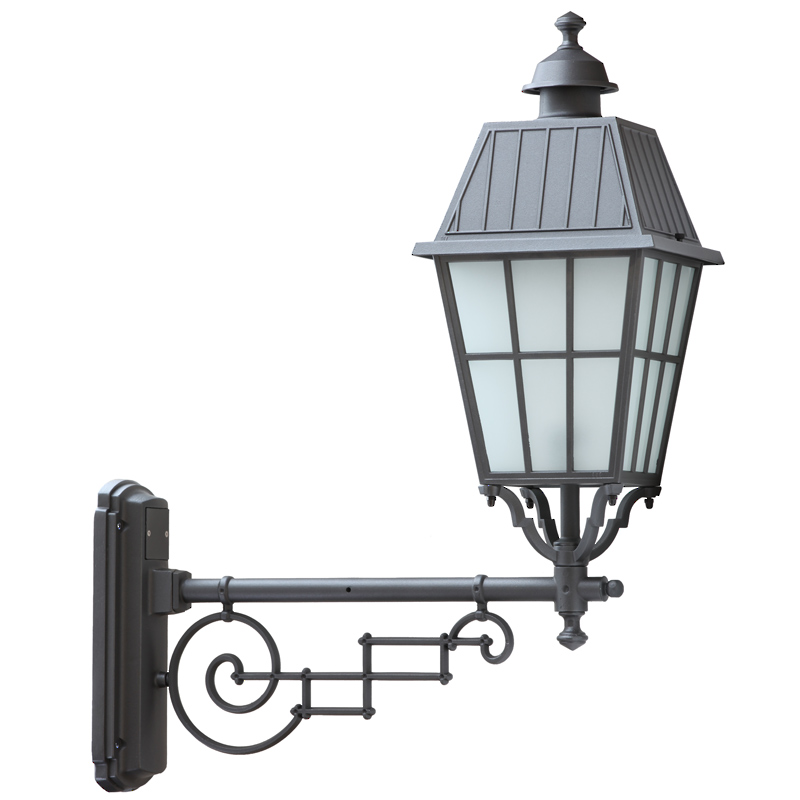 Wall Light with Caged Glass and Historical Arm 92115