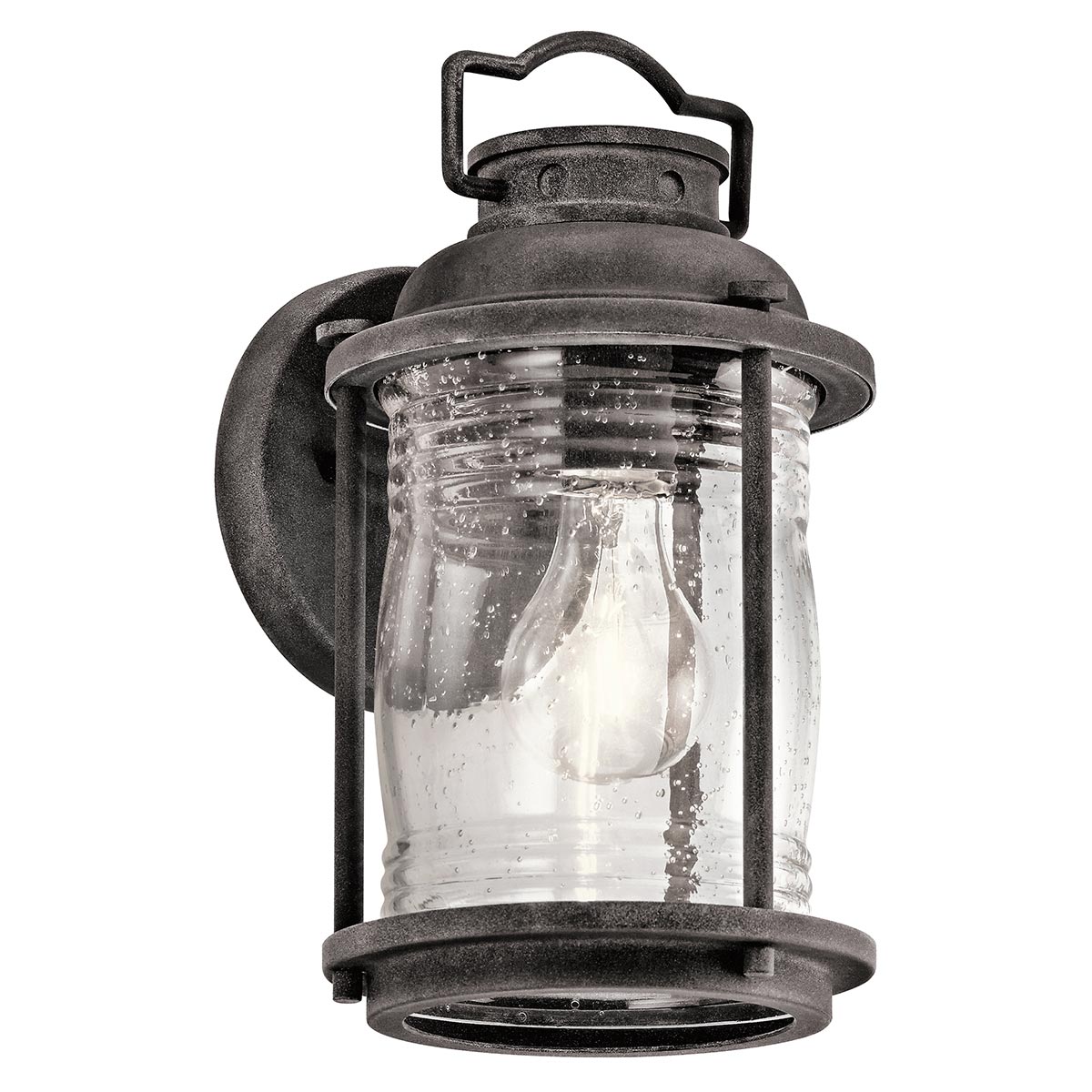 Wall Light with Ribbed Glass, 28 cm