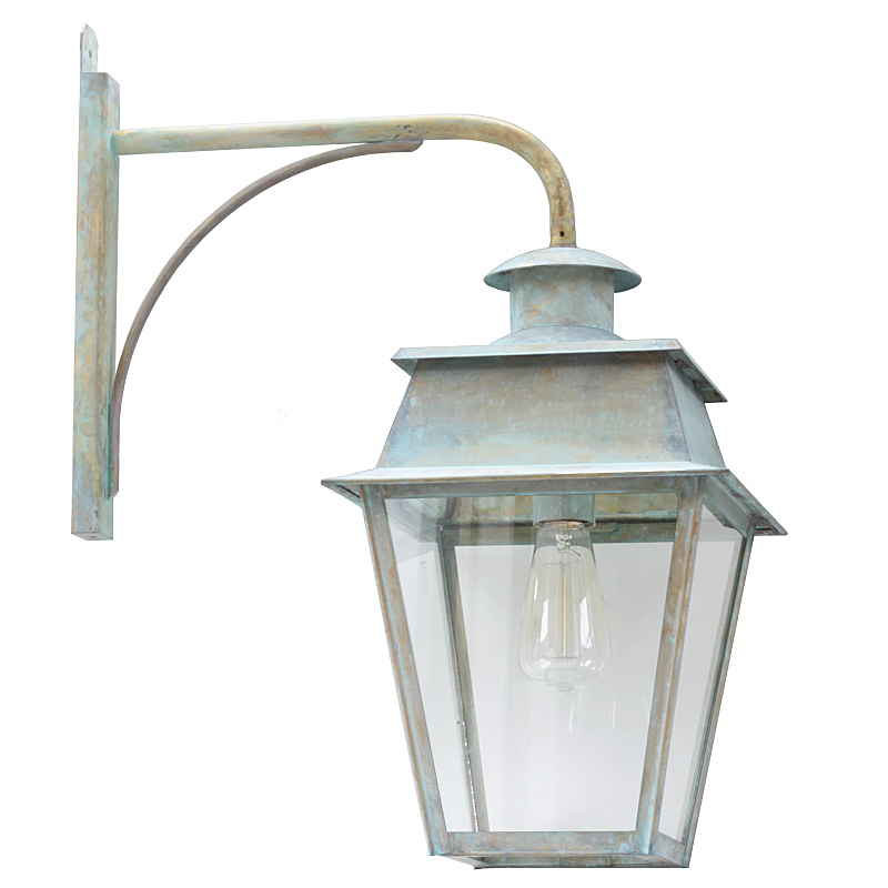 Bild 13: Elegante Wandlaterne Bordeaux mit Messing-Wandarm, Grünspan-Patina Hängende Wandlaterne Bordeaux MM mit Messing-Wandarm: Elegante Wandlaterne Bordeaux mit Messing-Wandarm, Grünspan-Patina