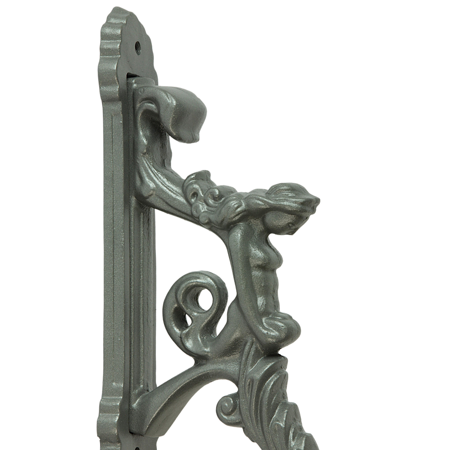 Nostalgic Wall Light with Art Nouveau Bracket Prague M-M 70, Handcrafted from Aluminium: Eisenglimmer DB 703