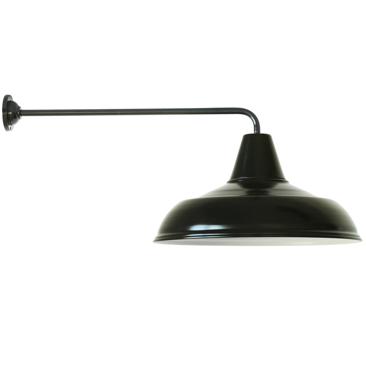 Wandleuchte im Fabrikstil mit langem Wandarm W490L (Ø 48 cm) Wandleuchte im Fabrikstil mit langem Wandarm W490L (Ø 48 cm)