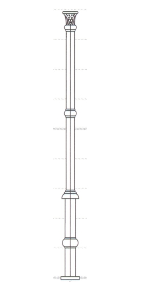 Bündelpfeiler-Mast aus Grauguss MZ 180