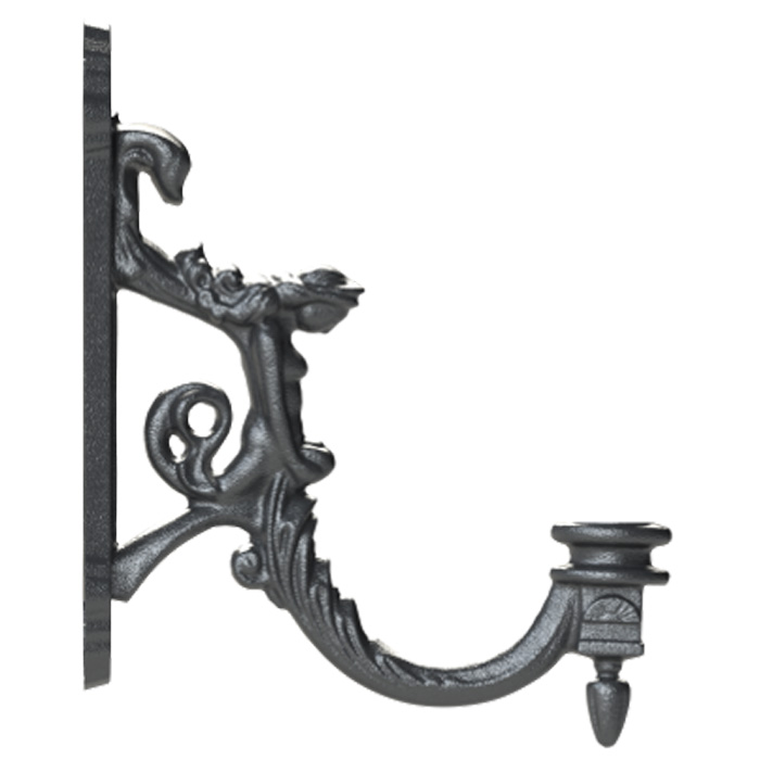 Art Nouveau cast aluminium wall arm Prag M-M