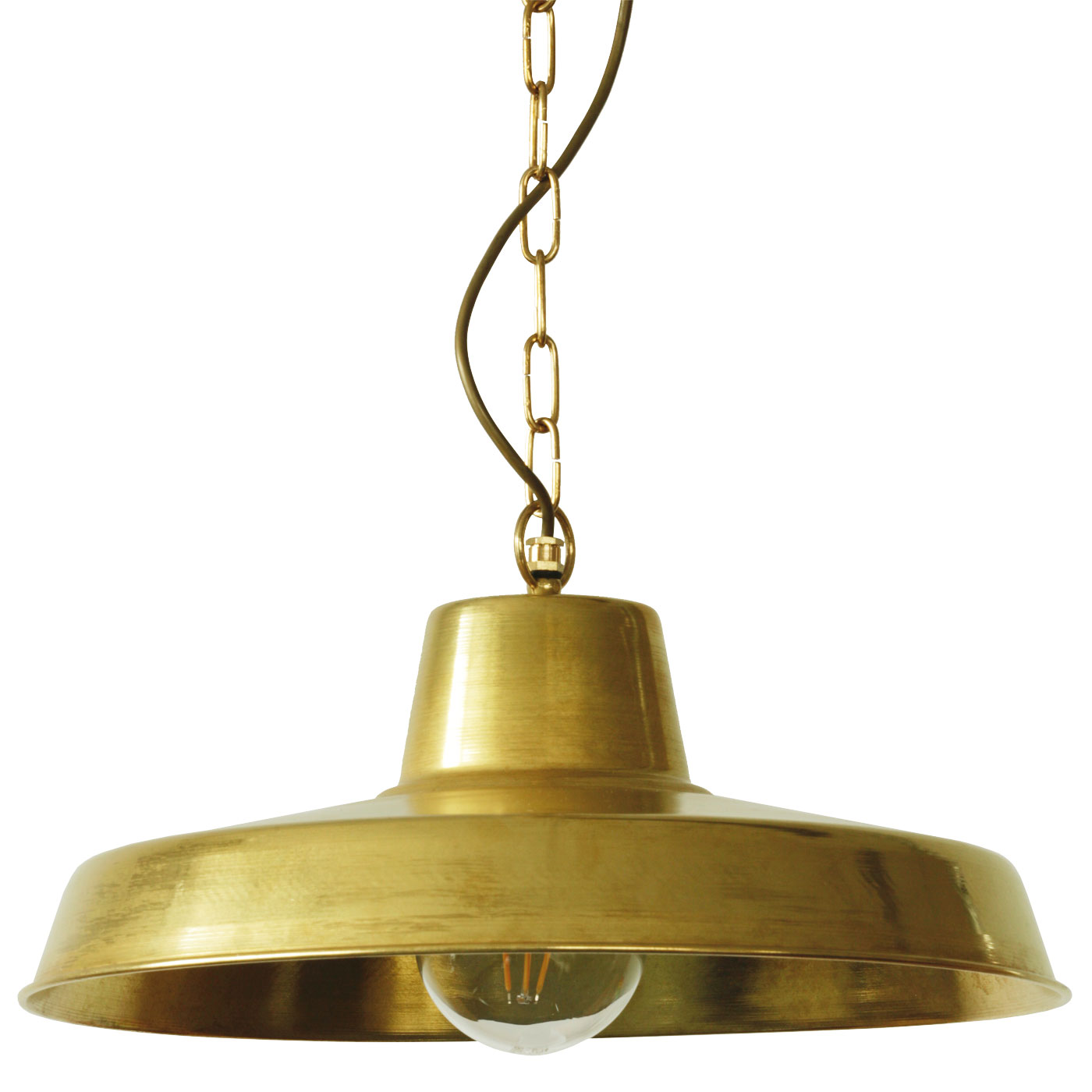 Industrial style pendant light N° 777K made of brass (Ø 46 cm)