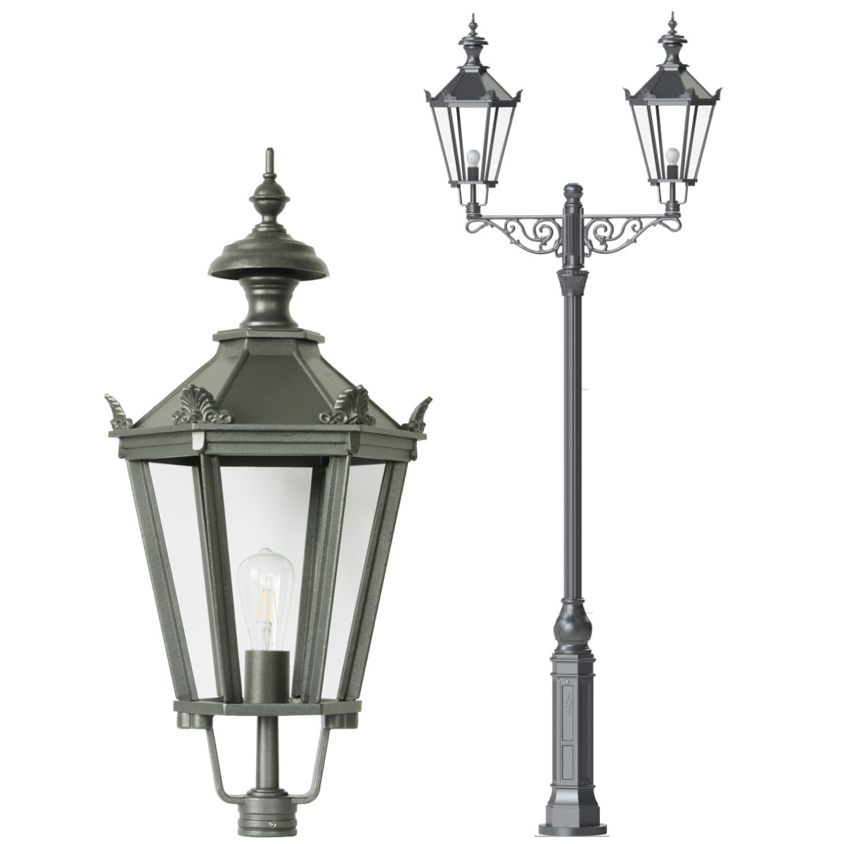 Hohe zweiflammige Schinkel-Mastleuchte S2ML.Thorn.73 Hohe zweiflammige Schinkel-Mastleuchte S2ML.Thorn.73