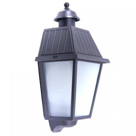 Bild 3: Anthrazit, mattes Glas Flache Wandleuchte für die Hauswand: Anthrazit, mattes Glas