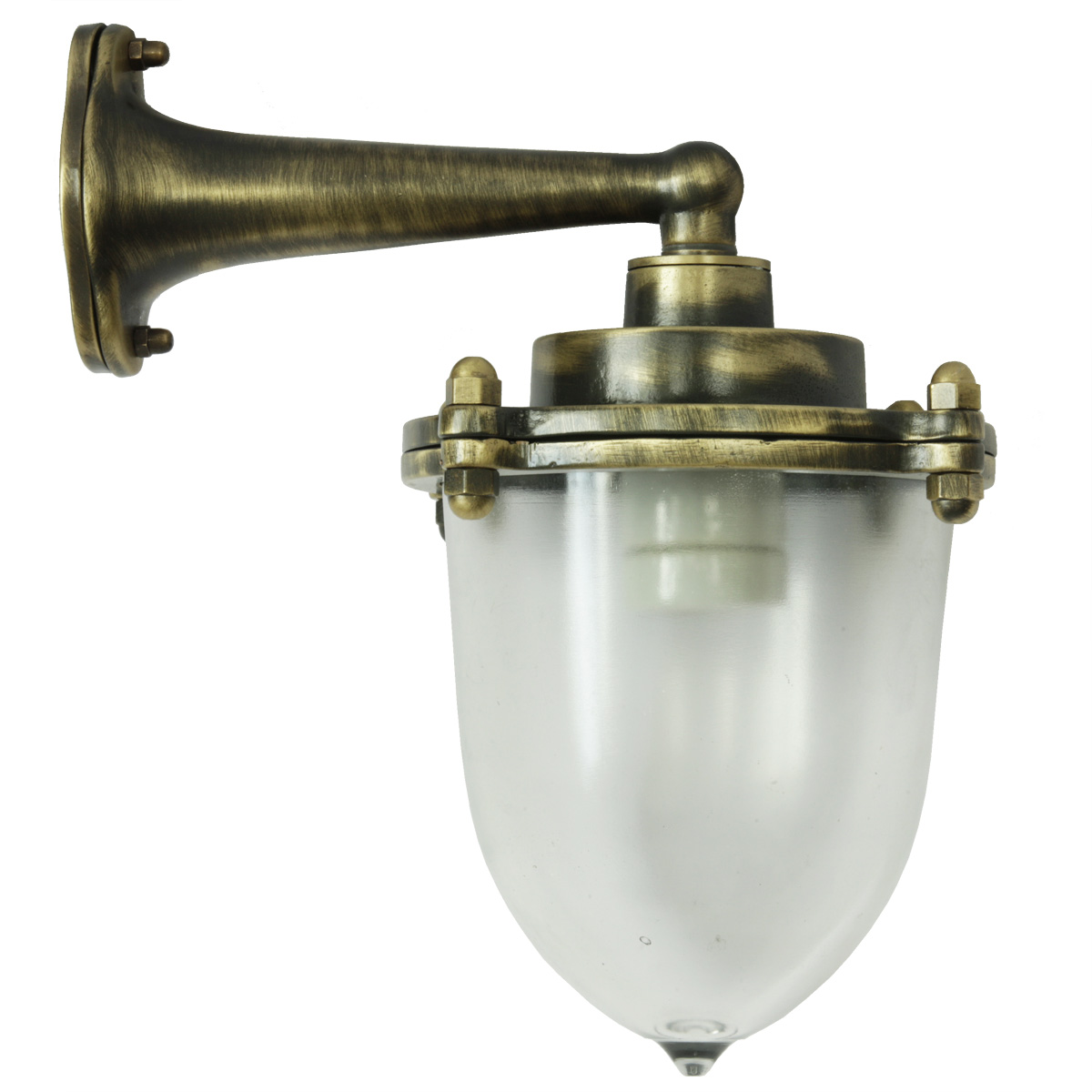 Outdoor brass wall light N° 69 with tulip glass
