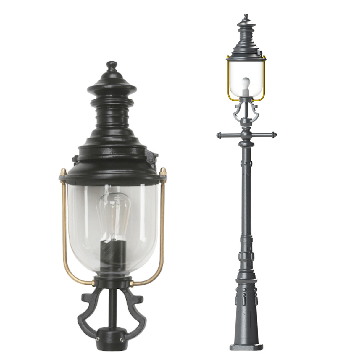 Bild 1: Standleuchte mit Leitereisen und Laterne Hamburg.31 Standleuchte mit Leitereisen und Laterne Hamburg.31: Standleuchte mit Leitereisen und Laterne Hamburg.31