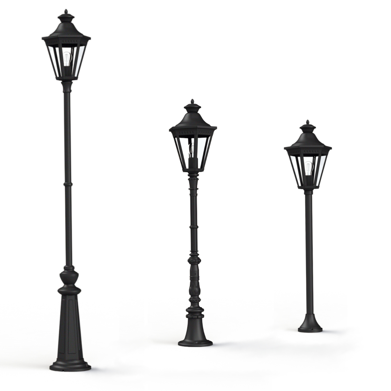 Post Light With Aluminium or Brass Lantern Victoria