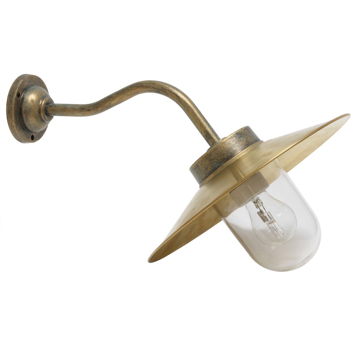 Traditional Barn Lamp 38-45 BR-S with Brass Shade