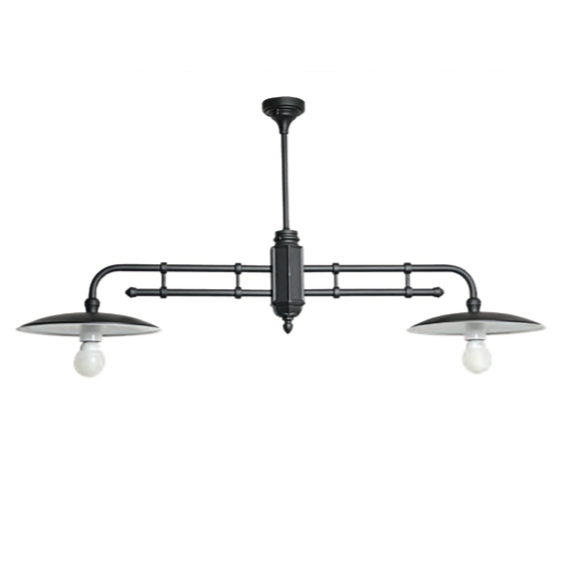 Double Flame Ceiling Light with Plate Shades