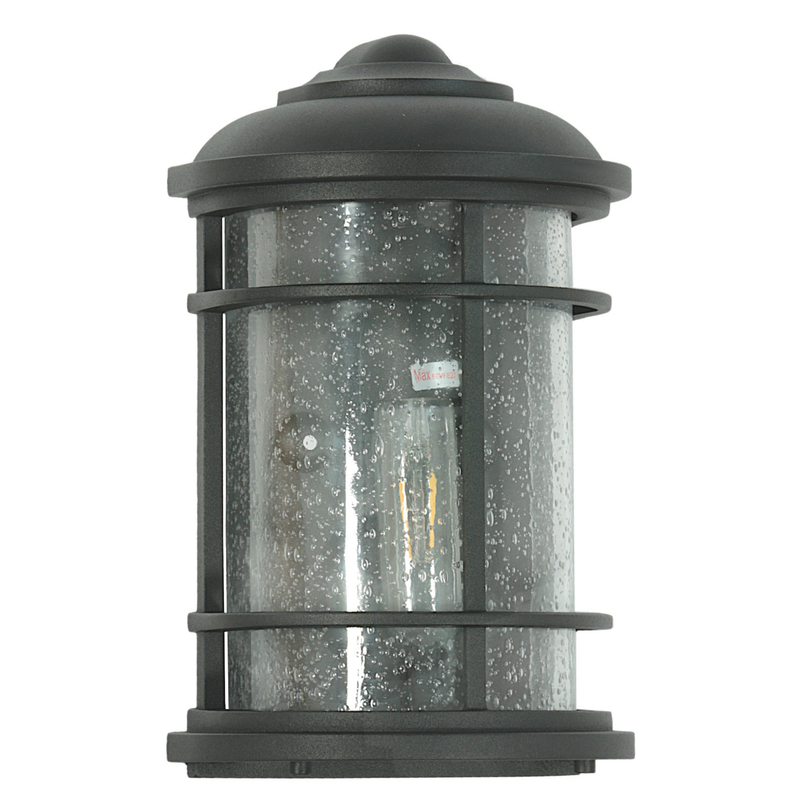 Flache schwarze Außenwandleuchte in maritimem Stil Flache schwarze Außenwandleuchte in maritimem Stil