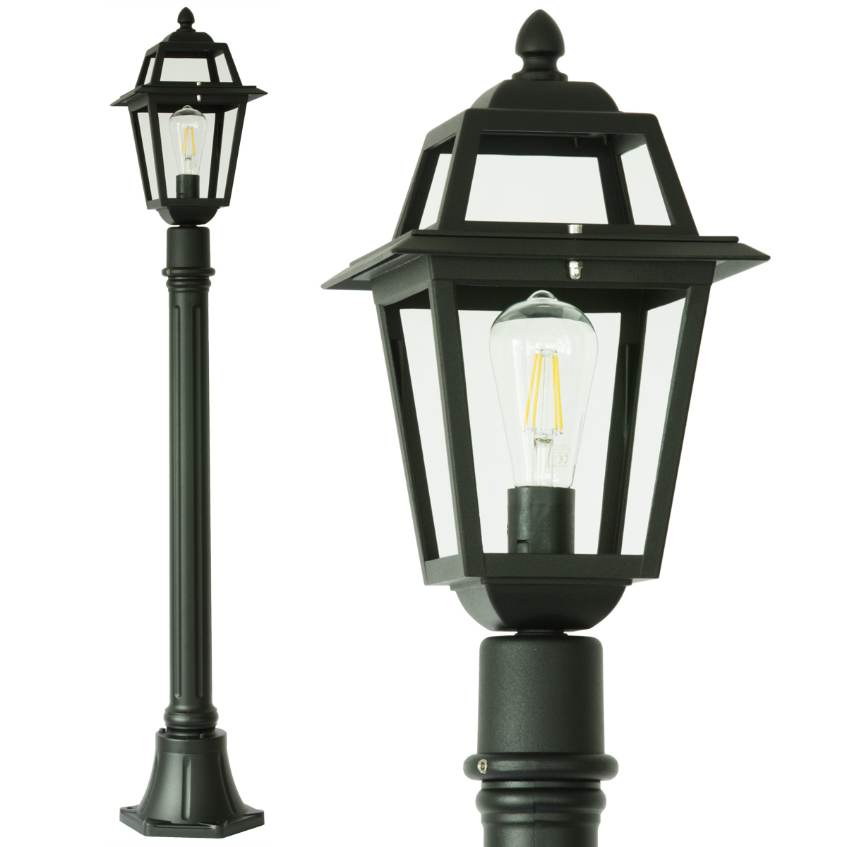 Italian Lamp Post for Outdoors with Four-sided Lantern Italian Lamp Post for Outdoors with Four-sided Lantern