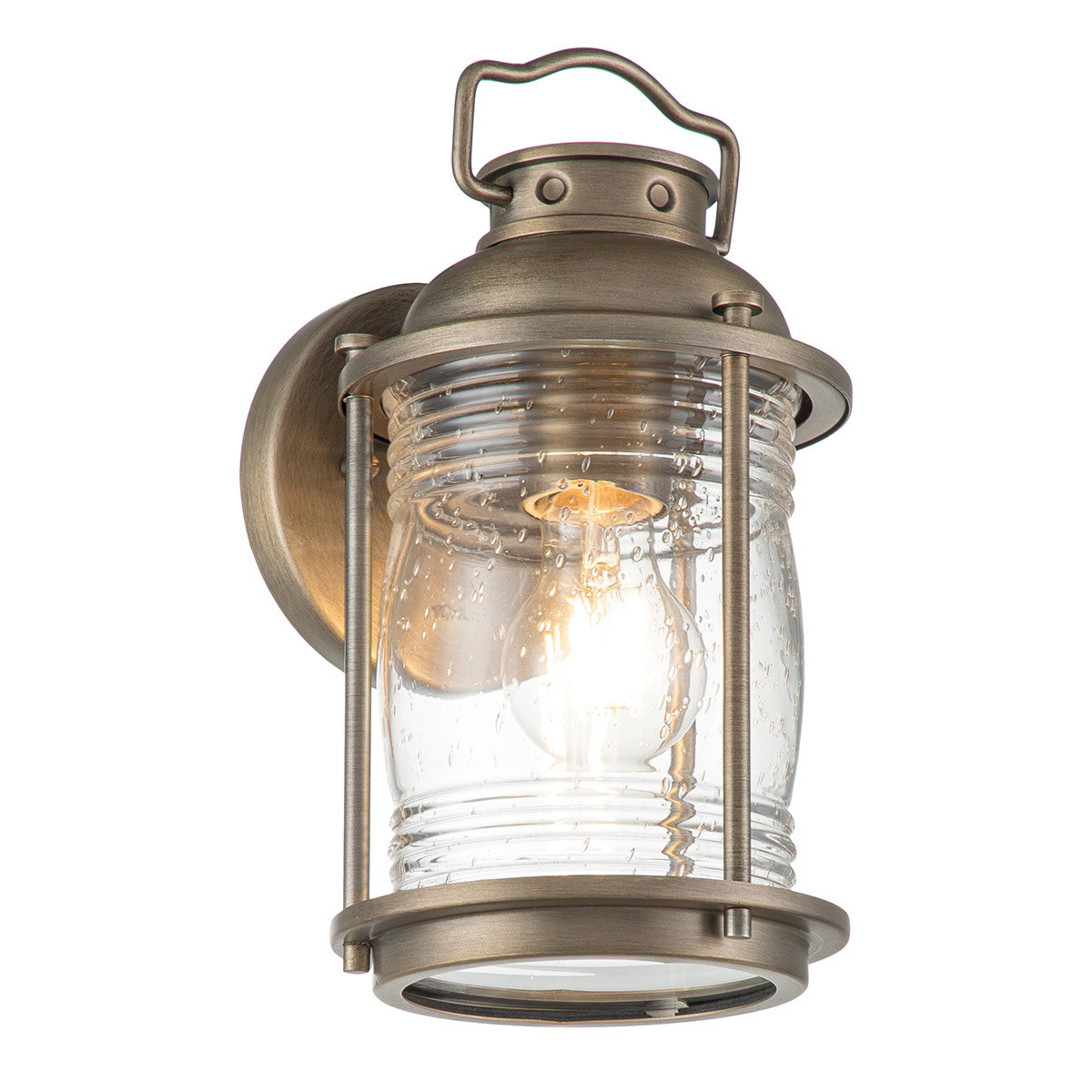Small Wall Lantern Burnished Bronze, 28 cm
