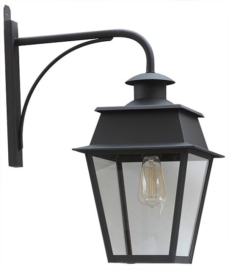 Bild 8: Wandlaterne Bordeaux mit Messing-Wandarm, schwarz seidenmatt Hängende Wandlaterne Bordeaux MM mit Messing-Wandarm: Wandlaterne Bordeaux mit Messing-Wandarm, schwarz seidenmatt