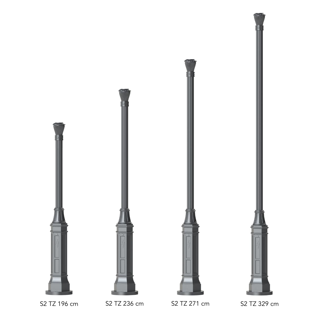 Klassischer Gussmast S2 TZ 196 / 236 / 271 / 329 cm Klassischer Gussmast S2 TZ 196 / 236 / 271 / 329 cm