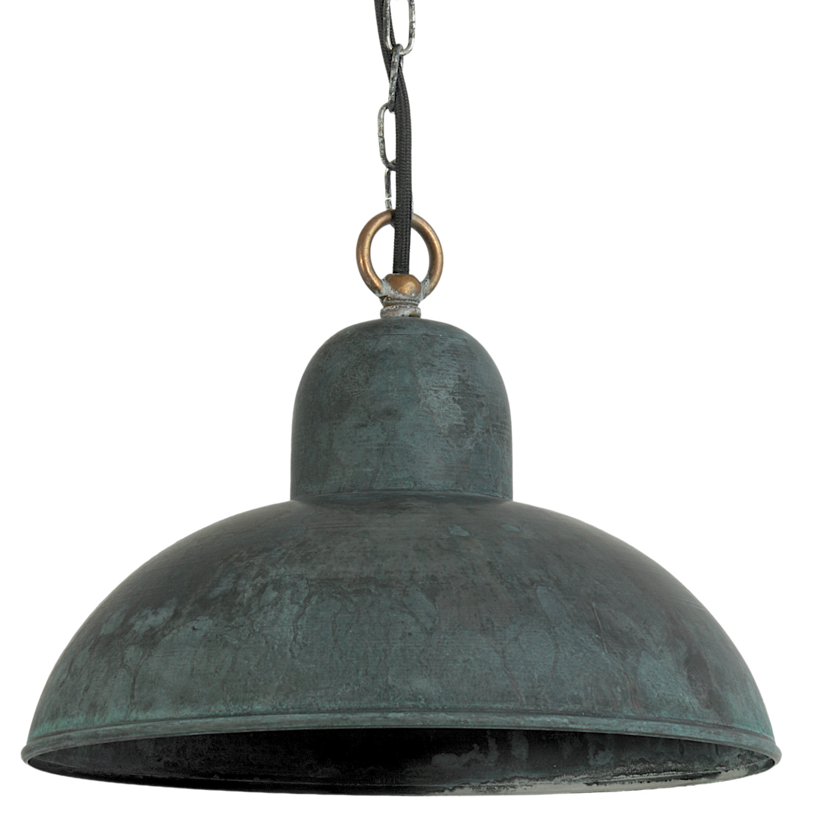 Bauhaus-Hängeleuchte Solingen Kupfer Patina